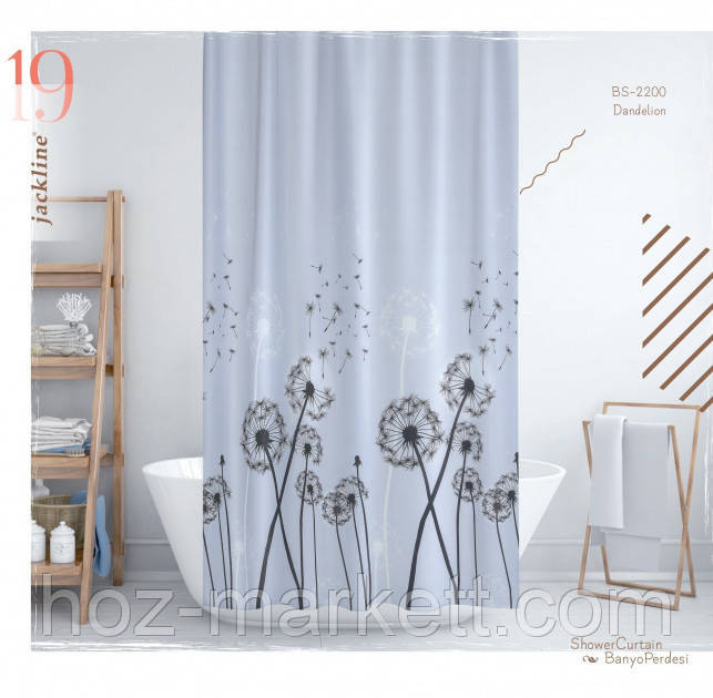 Тканинна шторка для душу Тропік 180 х 200 см Туреччина кульбаба Харків - фото 3