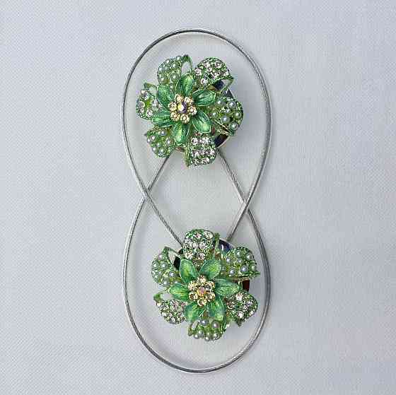 Магніти для штор та гардин "Flowers" набір 2 шт М'ятний (81-234) Київ