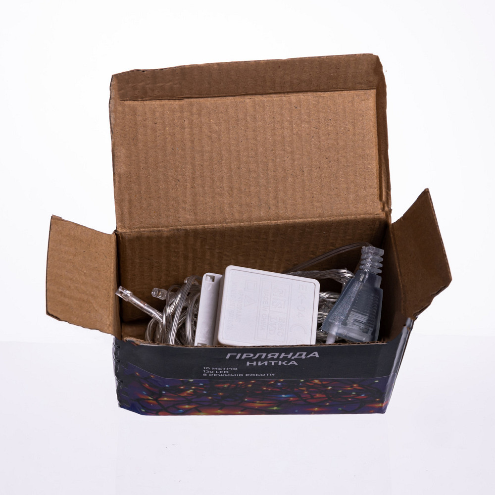 Новорічна гірлянда кімнатна нитка 10 м 120 LED чорний провід Жовтий W120LED10MBY Київ - фото 4