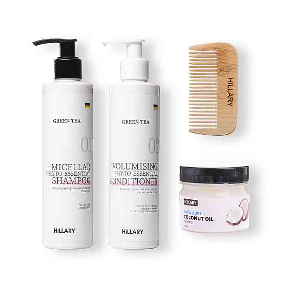 Набор по уходу за жирным типом волос Green Tea Phyto-essential & Coconut Hillary Киев
