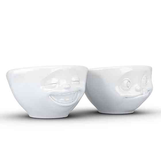 Набор фарфоровых пиал Смех и Вкуснятина Tassen (2 пиалы по 100 мл) Белый Киев