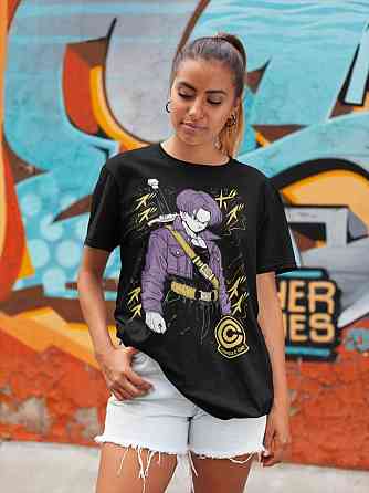 Футболка для хлопчика з аніме принтом Аніме Манга Джапанесе Комік оверсайз (зріст від 165 до 180) Чорний AnimeJ0446m Дніпро