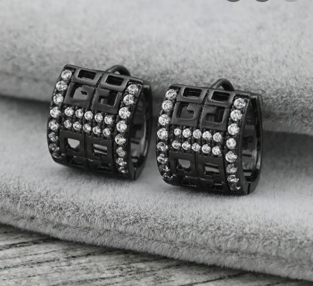 Серьги Xuping 35723, размер 12*9мм, белые фианиты, позолота Black gun Киев - изображение 1