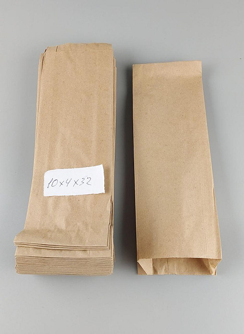 Пакет паперовий 10*4*32 см коричневий 1000 шт Харків - фото 4