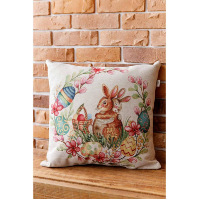 Наволочка Прованс гобеленовая декоративная Зайчатая в веночке Злагода 45х45 см (034254) Винница - изображение 2
