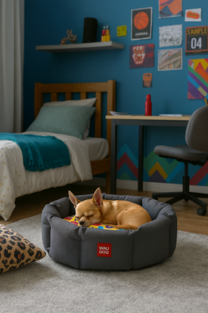 Лежанка для собак WAUDOG Relax, малюнок "Мохнаті монстри", S, Ш 34 см, Д 45 см, В 17 см Київ