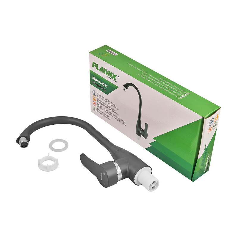 Змішувач для кухні Plamix Mario-011 Graphite (без підведення) (Колір графіт) (PM6099)   ( 21357 ) Харьков - изображение 8