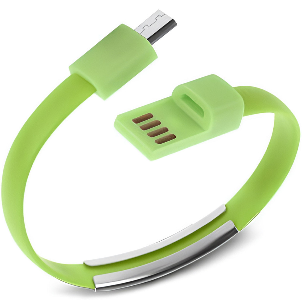 Кабель-браслет micro USB 2.0, зелений RTL Вінниця - фото 1