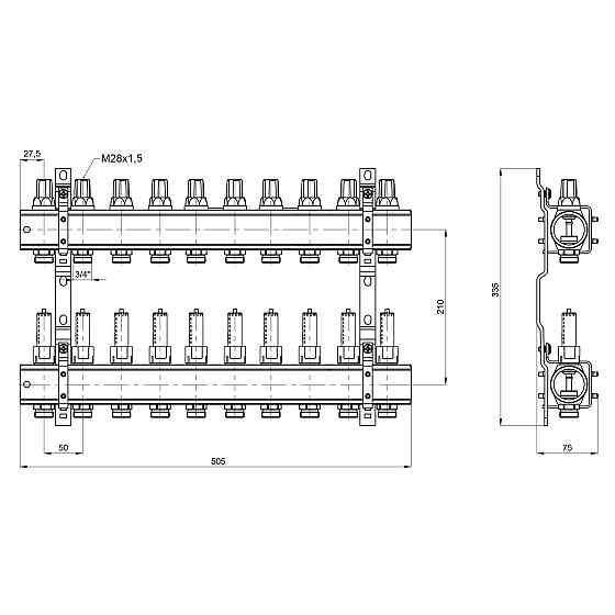 Колектор Icma 1" 10 виходів, з витратами NoK013 Київ