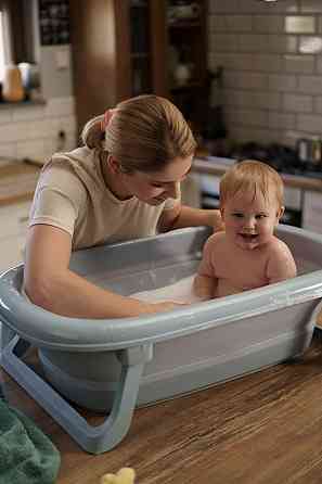 Дитяча складна ванна Foldable Bathtub із термометром Київ