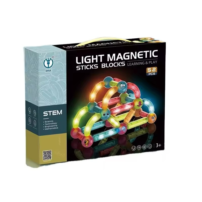 Конструктор магнитный с световыми эфектами детский на 52 детали Киев - изображение 3