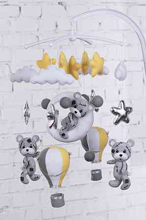 Музичний мобіль WoollyFox «Тедді на місяці» з 35 мелодіями Київ