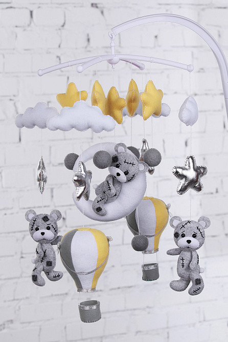 Музичний мобіль WoollyFox «Тедді на місяці» з 35 мелодіями Київ - фото 1