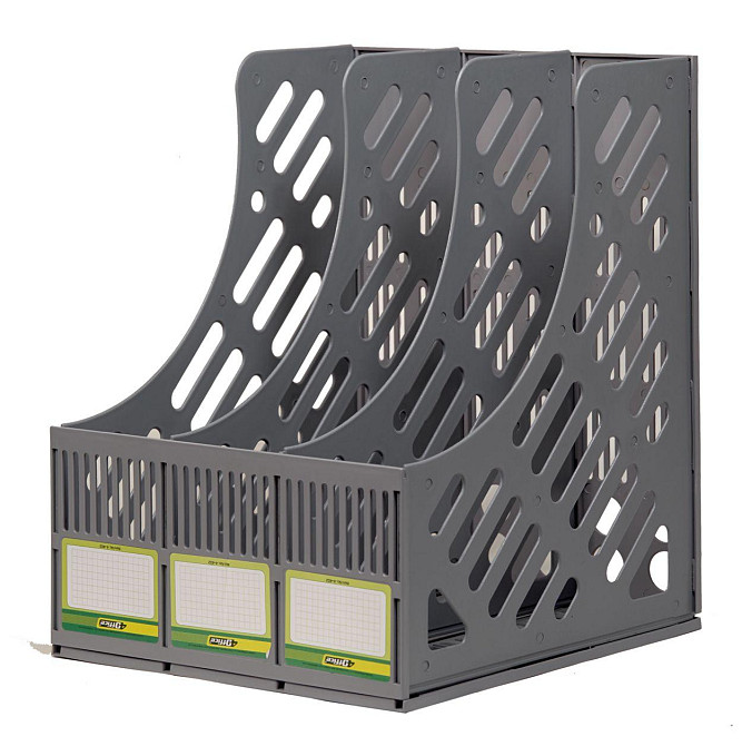 Лоток вертикальний 3в1 "4Office"4-402-08 сірий, шт Київ - фото 1