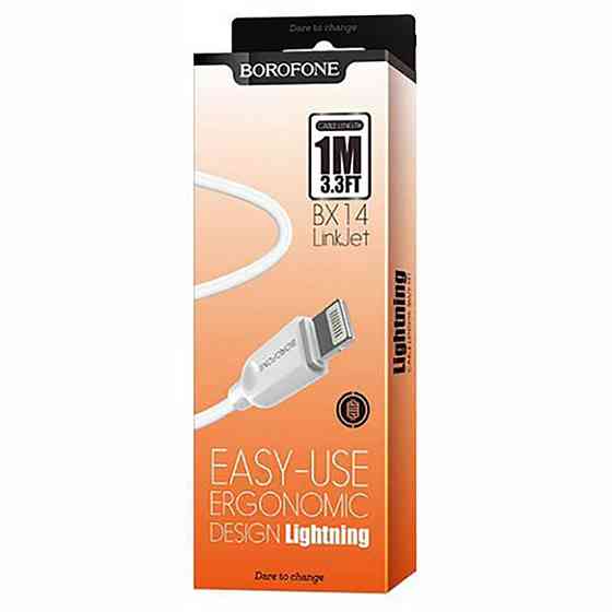 Кабель BOROFONE BX14 USB - Lightning, 1м, белый Киев