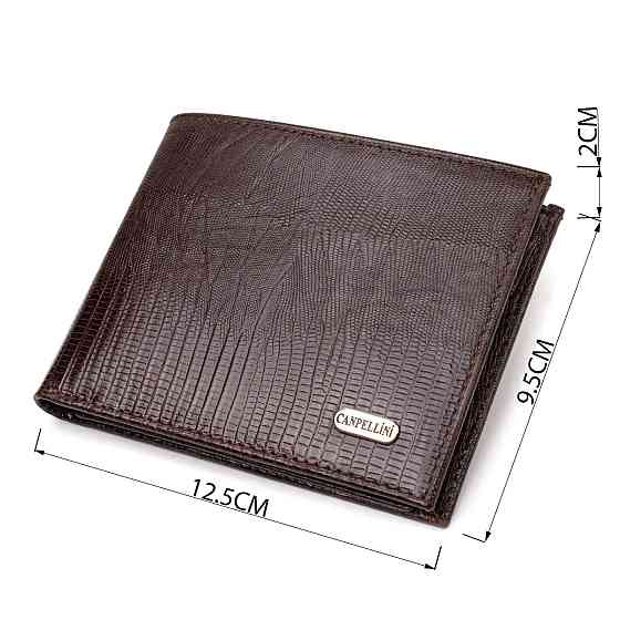 Зручне чоловіче портмоне із натуральної фактурної шкіри CANPELLINI 21869 Коричневий Київ