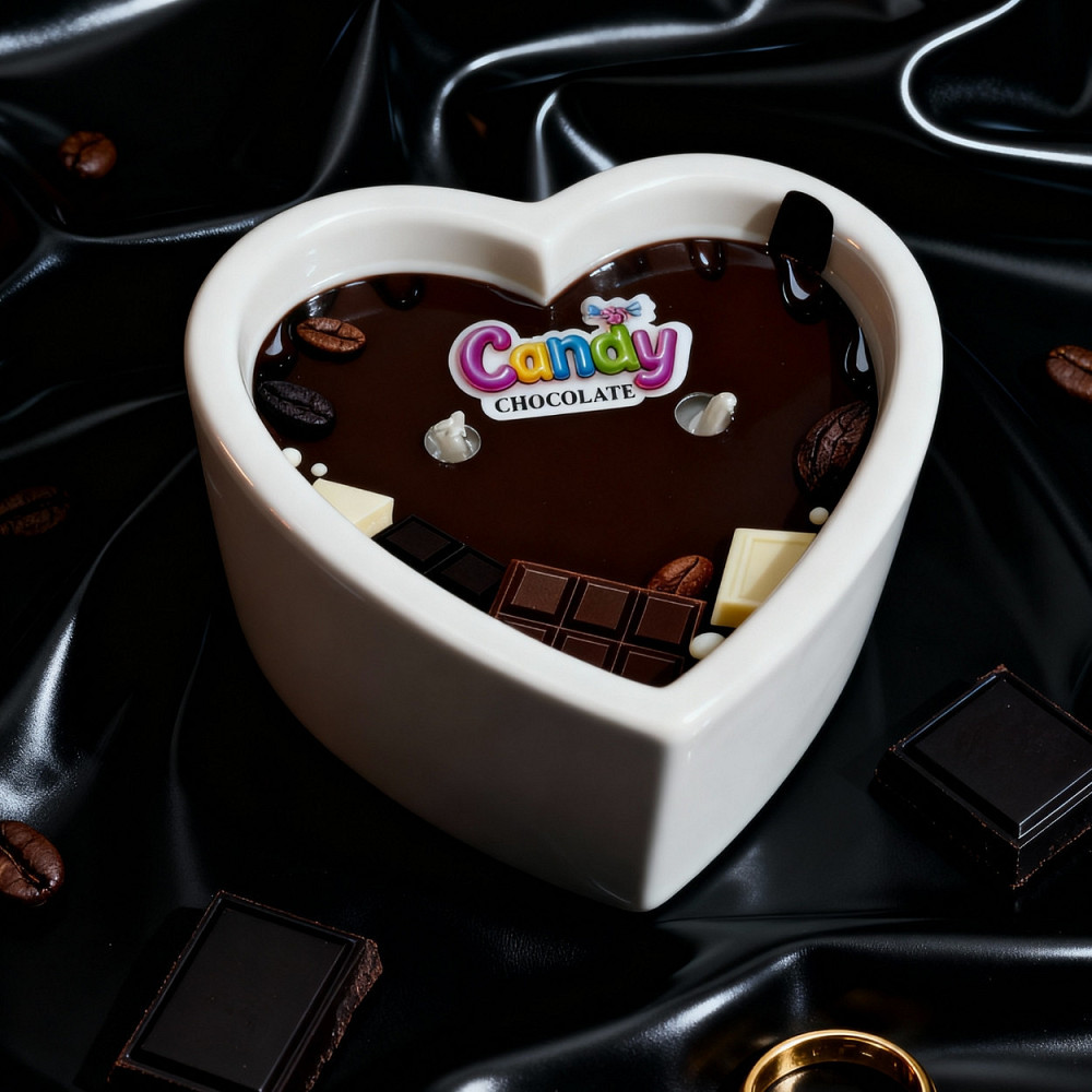 Масажна свічка з ароматом шоколаду Candy Chocolate у формі серця, 70 мл Sex Aura Київ - фото 5