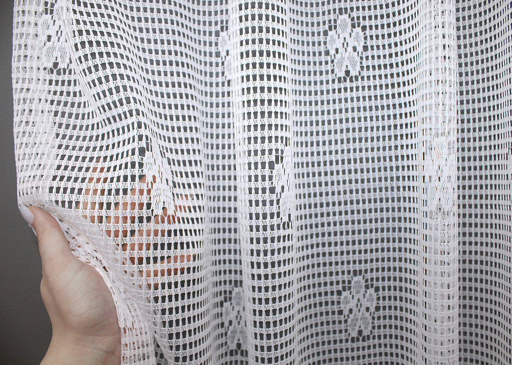 Тюль сетка VR-Textil Juli № 1150т Арка на кухню цвет белый с зеленым 400х150 см (53-0011) Киев - изображение 3