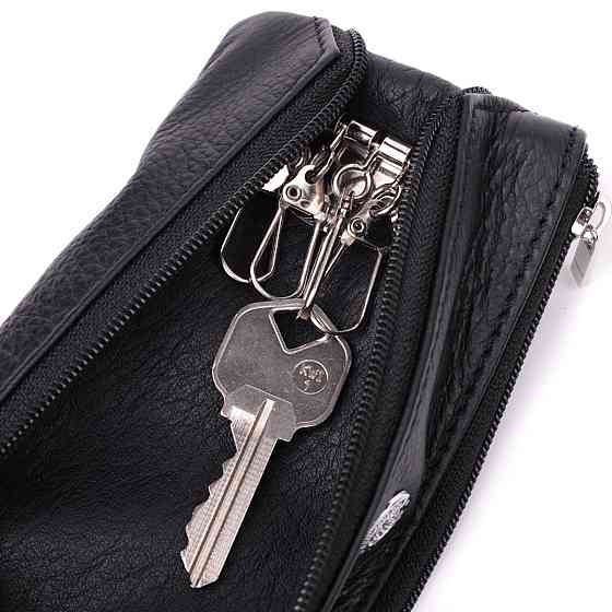 Универсальная ключница из натуральной кожи Черный (ST Leather) Киев