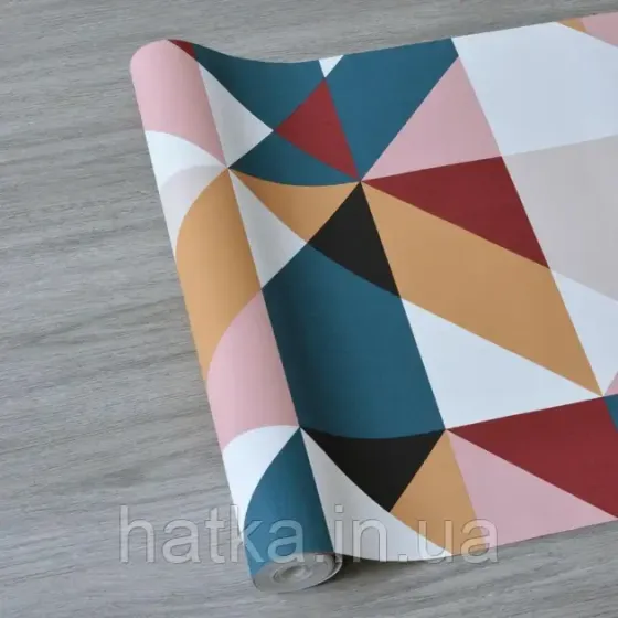 Шпалери вінілові на флізеліні Rasch Clasik 0,53х10 геометрія фігури бірюзові бордові білі беж Київ