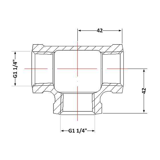 Трійник чавунний 1" 1/4 ВР Київ