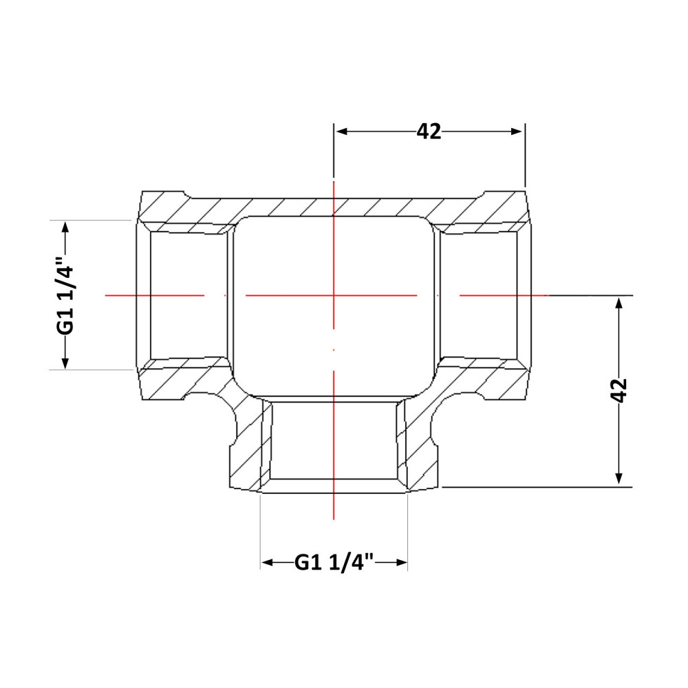 Трійник чавунний 1" 1/4 ВР Київ - фото 2