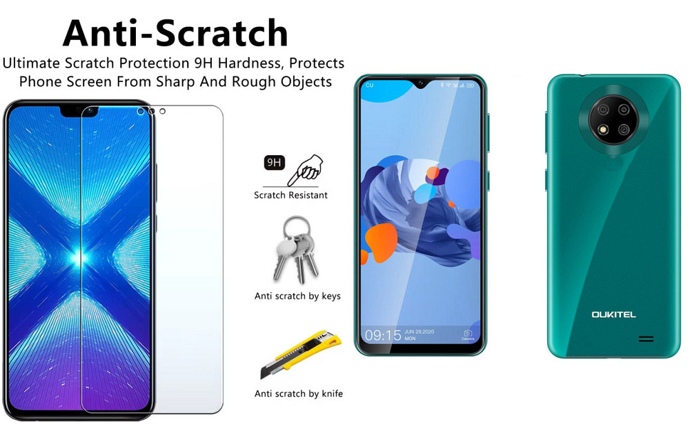 Защитное стекло NeoGlass для OUKITEL C19, OUKITEL C19 Pro – ультрапрозрачное и устойчивое Киев - изображение 1