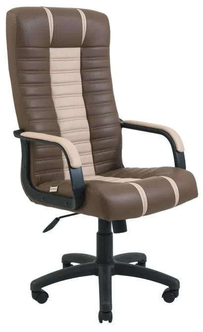 Офісне Крісло Керівника Richman Atlant Kansas Brown-Latte Підлокітник Річ Пластік М2 AnyFix Бежево-Коричневий Київ - фото 1