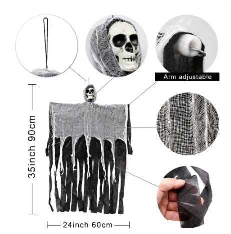 Гирлянда привидение для Хэллоуин 90 на 60 см черно-белый Киев - изображение 4