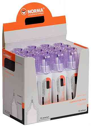 Коректор-ручка з метал. кінчиком 10 мл "Norma", 4950N, шт Київ