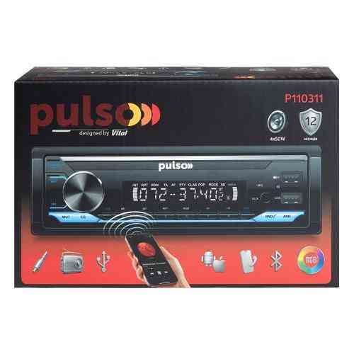Автомагнитола Pulso-110311 с RGB подсветкой, USB, FM, RCA, LCD дисплеем и Bluetooth управлением, 4x50 Вт Харьков