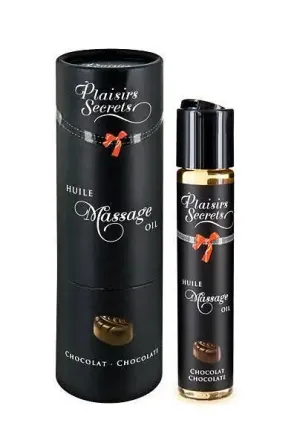 Масажна олія Plaisirs Secrets Chocolate (59 мл) з афродизіаками, їстівна, подарункове паковання Львов