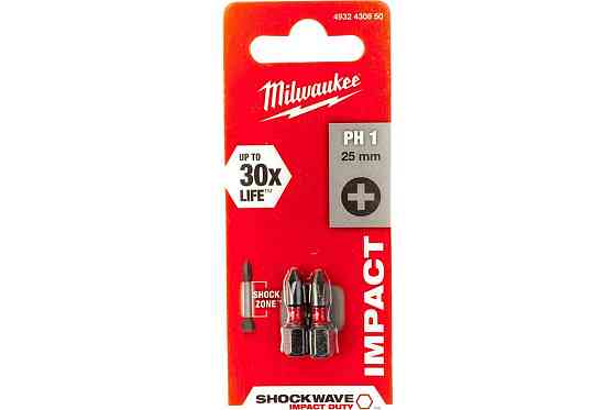 Бита SHOCKWAVE (2 шт; PH1; 25 мм) Milwaukee 4932430850 Коломия