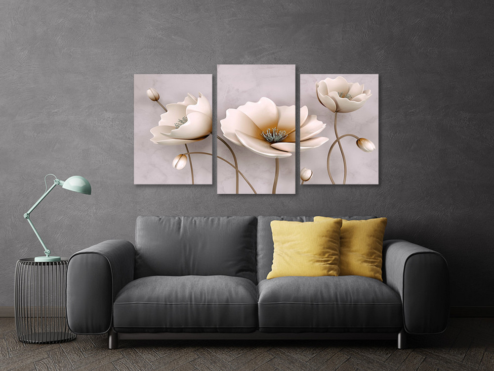 Модульна картина у вітальню/ спальню Пастелі квіти Art-531_3 100x150 см Київ - фото 3
