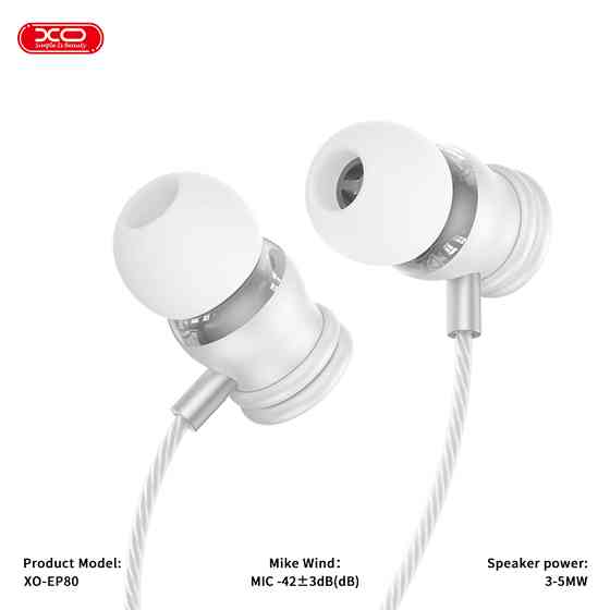 Навушники дротові XO EP80 In ear Type-C білі Львів