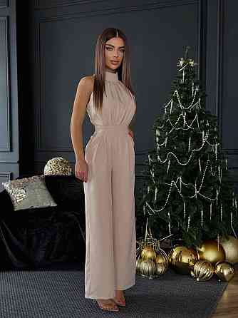 Женский стильный классический комбинезон Плотная качественная костюмка Бежевий, 46/48 Одесса