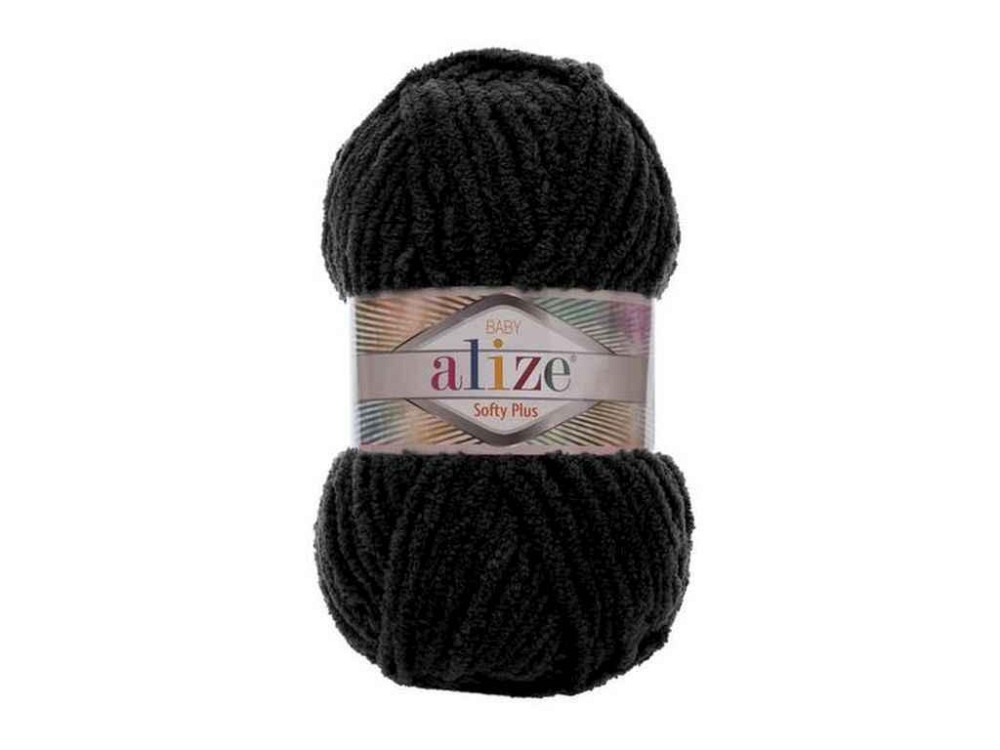 Пряжа Softy Plus 60 5шт/уп черный 100% микрополиэстер 100г 120м ТМ Alize Sollmir Киев - изображение 1