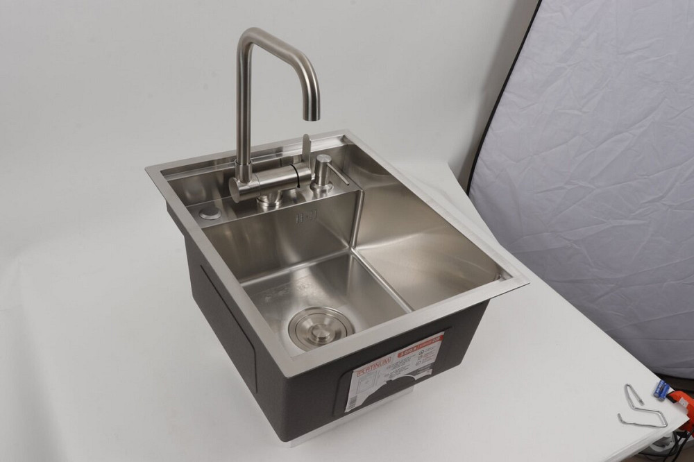 PLATINUM Кухонна мийка CM 40*50 прихована нержавійка Platinum Handmade Київ - фото 4