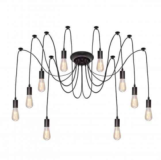 Подвесная люстра паук черная 10 лампа Е27 Spider NL 149-10 Одесса