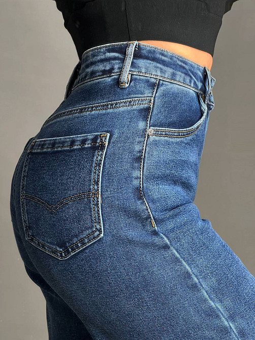 Джинсы женские Dragon 8092 palazzo jeans палаццо ровные от бедра стрейчевые синие, синий, 28, 28, 76 Одесса - изображение 6