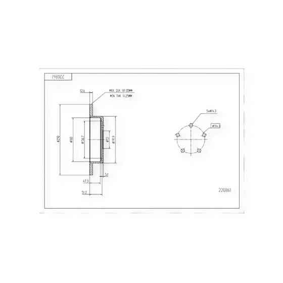 Диск Chrysler Voyager, Dodge Caravan (2000-) задній (d290x12,5mm) гальмівний Мукачево