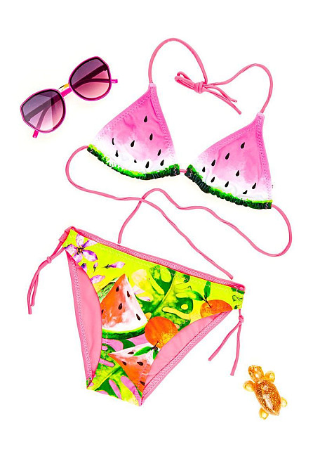 Купальник детский для девочки раздельный арбузик, розовый топ Крохатушка одяг Киев - изображение 1