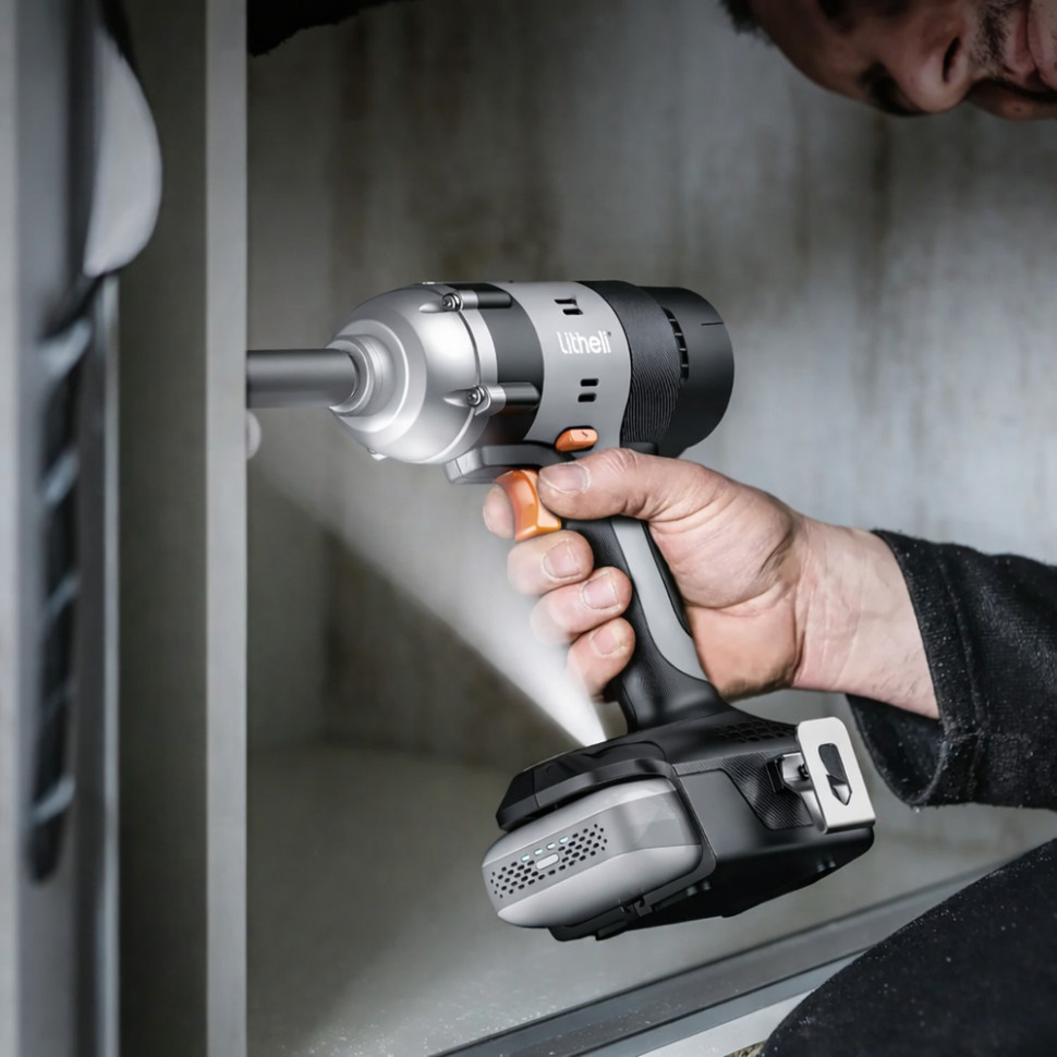 Акумуляторний ударний гайковерт Litheli щітковий, живлення від павербанку (УМБ Litheli Power Bank 20000 mAh, 45 W, 2А в комплекті) Київ - фото 3