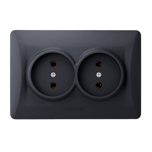 BINERA чорний графіт Розетка внутрішня 2-а Videx Житомир - изображение 1