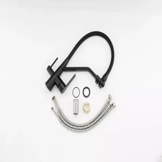 Смеситель для кухни с подключением к фильтру Frap F4374-6, черный Киев