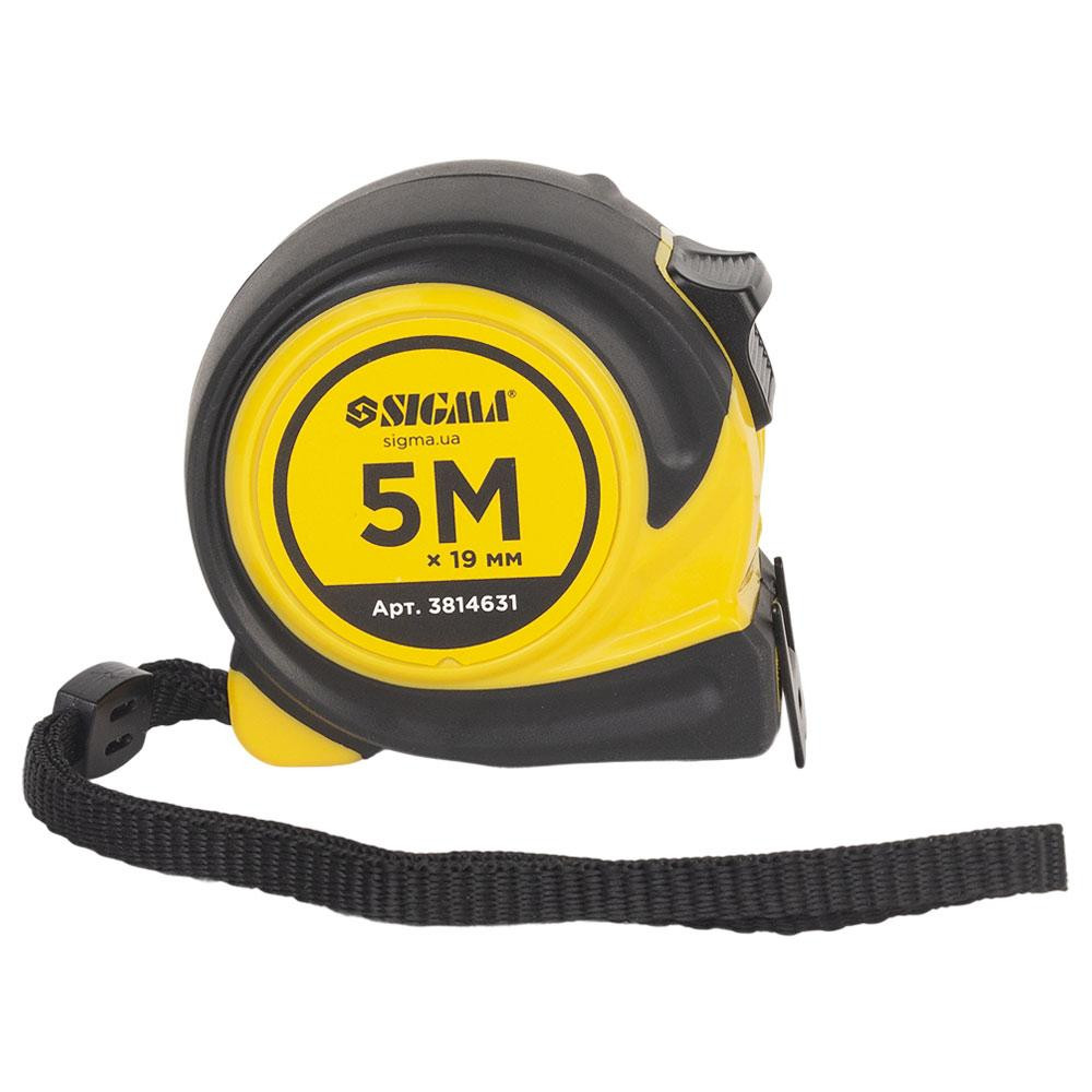 Рулетка гумова Compact двостороннє полотно/зачеп 5 м × 19 мм SIGMA (3814631) Київ - фото 3