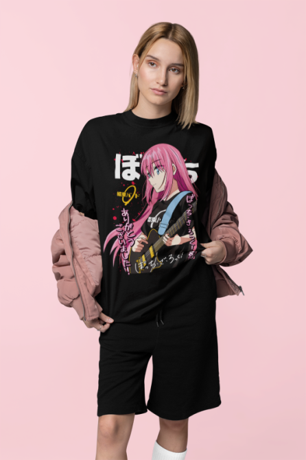 Футболка аниме Аниме Каваии Фуннй Хитори оверсайз (S/M/L) Черний AnimeJ0679 Днепр - изображение 2