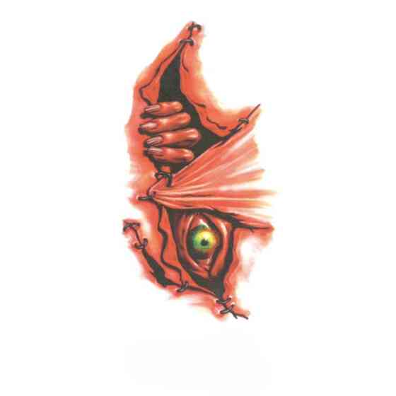 Тату наклейки для Хелловіну Око та рука 10 на 6 см червоний Київ