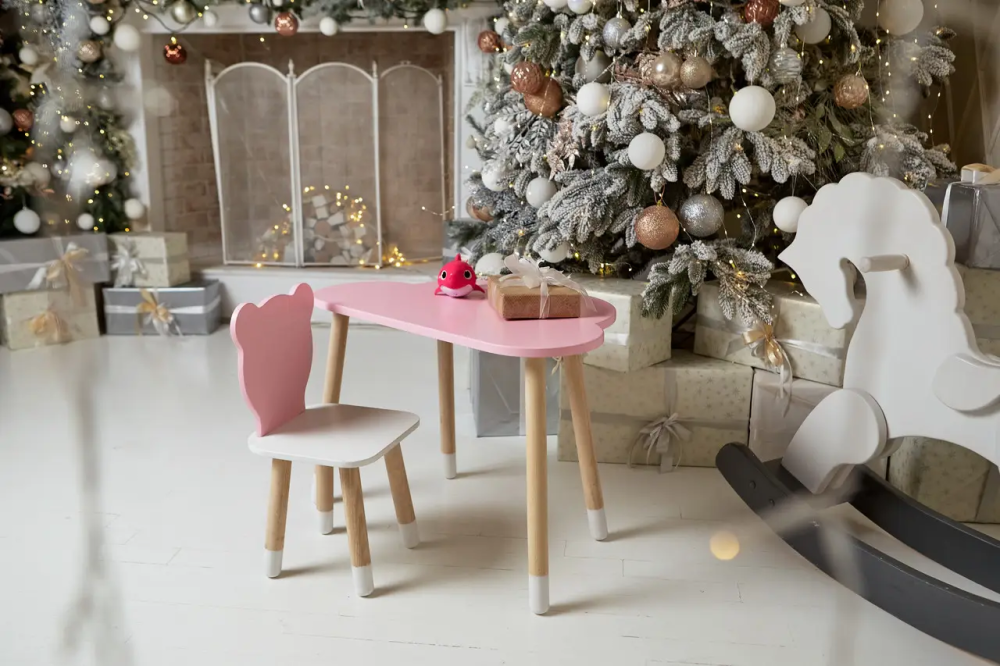 Детский комплект столик Облачко (Розовый) и стульчик Мишка (Розовый с белым) Винница - изображение 10