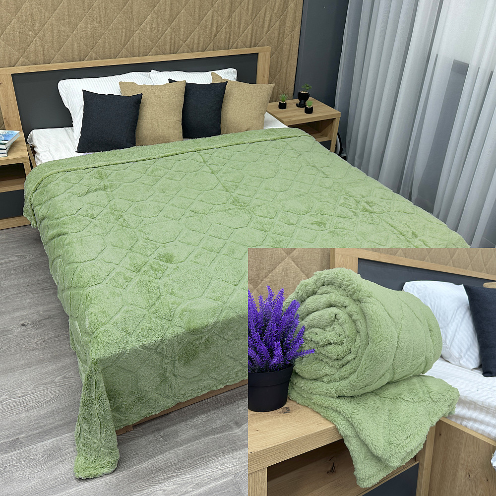 Плед-покривало Ромб 200х230 см (+-5см) Салатовий (87-260) Київ - фото 1